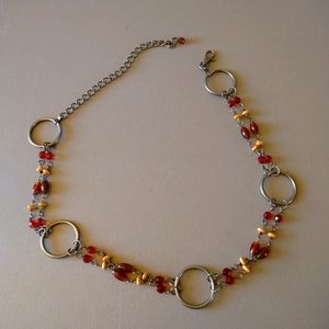 Metal beaded belt 42" Amber blonde beads